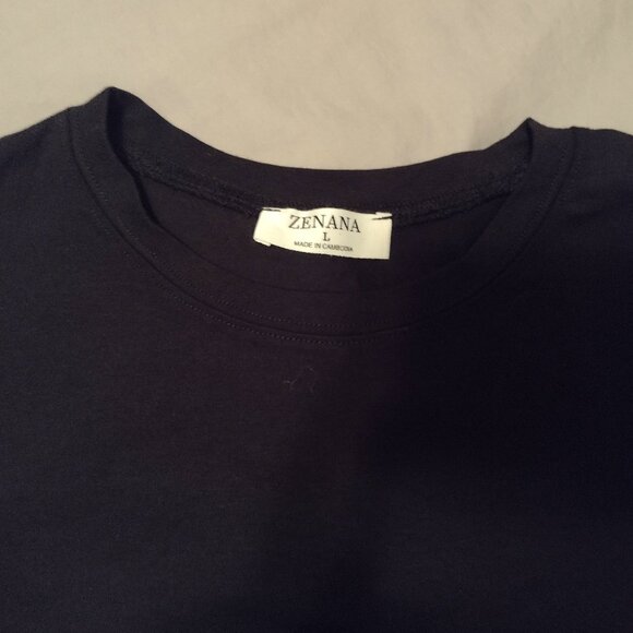 Zenana Brand New Solid Black Stretch Tee. - Picture 2 of 7